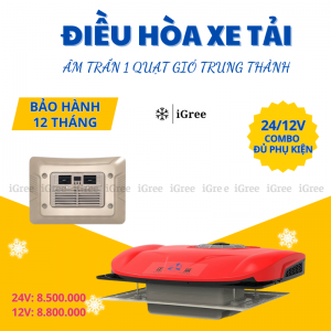 Điều hòa âm trần Trung Thành 12V/24V – Dòng 1 quạt tản nhiệt tiết kiệm điện, phù hợp mọi cabin xe tải & máy công trình