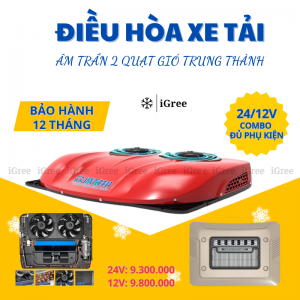 Điều hòa 2 quạt Trung Thành bản Pro 12V/24V – Dòng cao cấp cho xe container, xe khách và đầu kéo đường dài